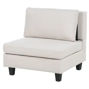 Corner Sofa with Ottoman UNSTAD Light Beige Fabric Right Hand