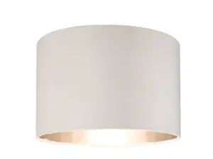 GoodHome Bodmin Beige Silver effect Round Lamp shade (D)30cm