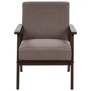 Beliani Retro Fabric Armchair Brown ASNES