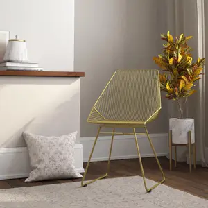 Ellis Accent Dining Chair Gold Metal