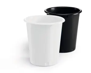 Durable Plastic Recycling Waste Paper Bin - 13 Litre - Black