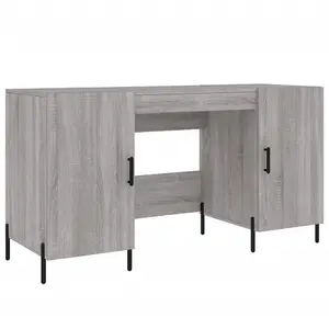 Berkfield Desk Grey Sonoma 140x50x75 cm Engineered Wood