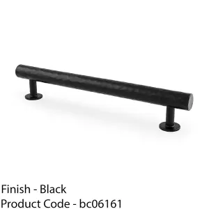 Hammered T Bar Pull Handle - Matt Black - 160mm Centres SOLID BRASS Drawer