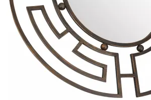 Interiors by Premier Jalal Bronze Metal Frame Round Wall Mirror