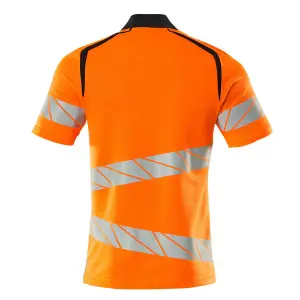 Mascot Accelerate Safe Modern Fit Polo Shirt (Hi-Vis Orange/Dark Navy)  (Medium)