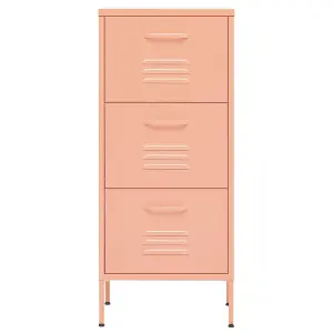 Berkfield Storage Cabinet Pink 42.5x35x101.5 cm Steel