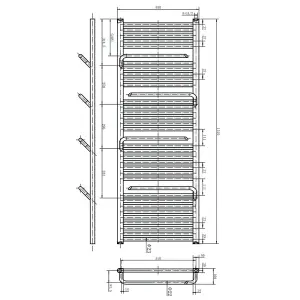 Jenna Chrome Heated Towel Rail - 1500x550mm