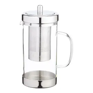 Le'Xpress Heat Resistant Stainless Steel Glass Teapot Infuser Mesh Filter