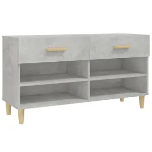 Berkfield Shoe Cabinet Concrete Grey 102x35x55 cm Engineered Wood