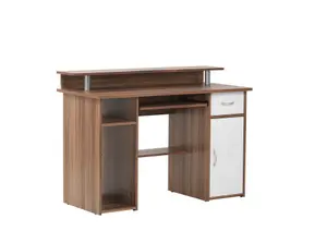 Albany Desk with 1 Drawer and 1 Door in Walnut White