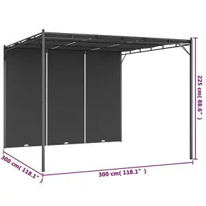 Berkfield Garden Gazebo with Side Curtain 3x3x2.25 m Anthracite