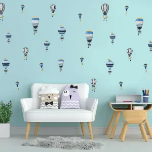 Walplus Hot Air Balloons Kids Sticker PVC Blue