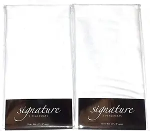 Set Of 4 White Polyester Placemats Dining Table Mats Wedding Hotel Linen Dinner Party