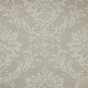 GoodHome Mire Beige Woven effect Damask Textured Wallpaper Sample