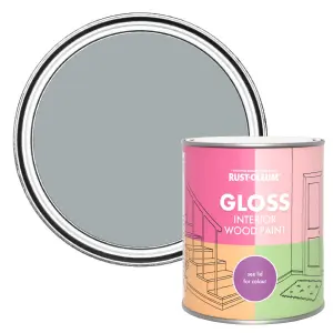 Rust-Oleum Mineral Grey Gloss Interior Wood Paint 750ml