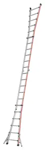 Hymer Red Line Telescopic Combination Ladder with Deployable Stabiliser Legs - 4x6 Rung (6.26m)