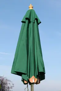 Hardwood Garden Parasol Umbrella - 2M Wide - (Dark Green)