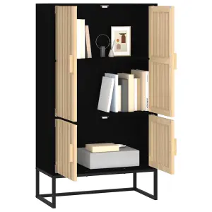 Berkfield Highboard Black 70x35x125 cm Engineered Wood