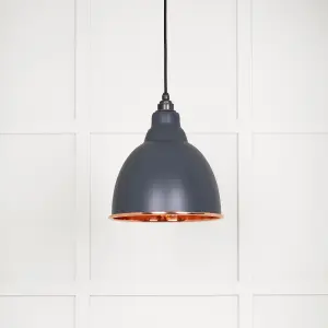 Hammered Copper Brindley Pendant in Slate