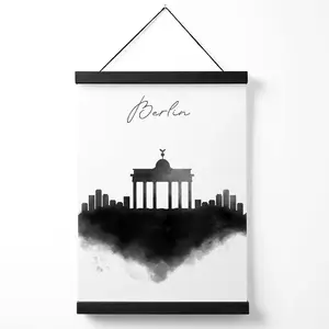 Berlin Watercolour Skyline City Medium Poster with Black Hanger