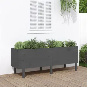 Berkfield Garden Raised Bed Grey 160x50x57 cm Solid Wood Pine