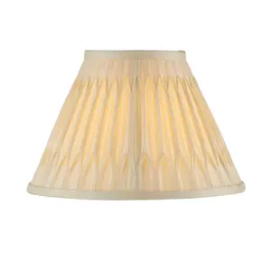 Tapered Cylinder Lamp Shade - Ivory Silk - 60W E27 or B22 - Living Room - e10065