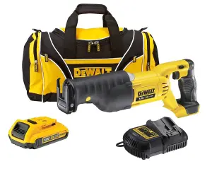 Dewalt DCS380D1 18v XR Reciprocating Sabre Saw Li-ion + 1 x 2.0ah, Charger + Bag