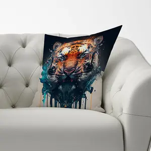 Tiger Face Splashart Cushions 60cm x 60cm