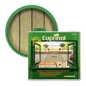 Cuprinol UV guard Natural Matt UV resistant Decking Wood oil, 2.5L