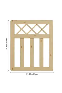 Rustic Cross Top Wooden Pedestrian Gate for Gardens and Yards 76m W x 90cm H