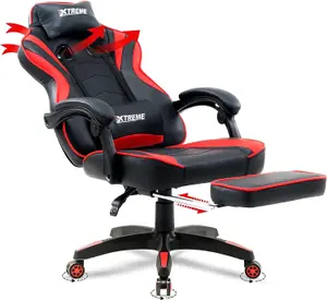 Olsen & Smith XTREME New and Improved 2023 Model Gaming Chair Ergonomic Office Desk PC Computer Recliner Swivel Chair (Black/Red)