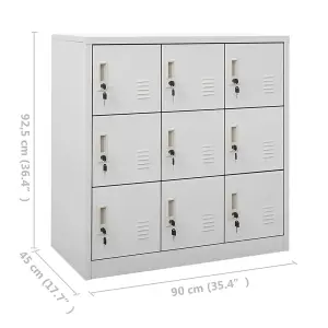 Berkfield Locker Cabinet Light Grey 90x45x92.5 cm Steel