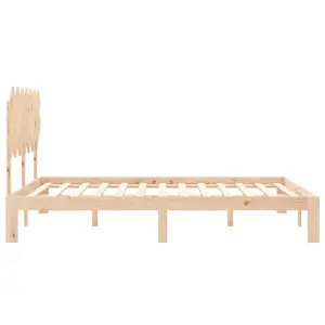 Berkfield Bed Frame with Headboard King Size Solid Wood