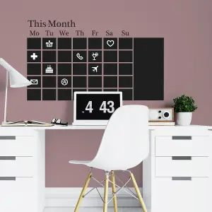 Walplus Self Adhesive Chalkboard Vinly Wall Stickers Mural Calendar Black