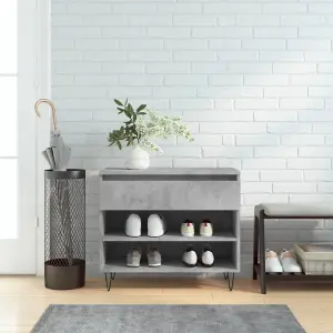 Berkfield Shoe Cabinet Concrete Grey 70x36x60 cm Engineered Wood