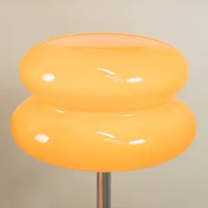 ValueLights Travis Orange Rechargeable Table Lamp with Macaron Lampshade