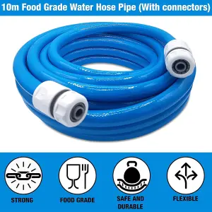 Premium Food Grade Water Hose with Hose Connector Set  3-ply Hose Pipe for Caravan, Motorhome and Boat