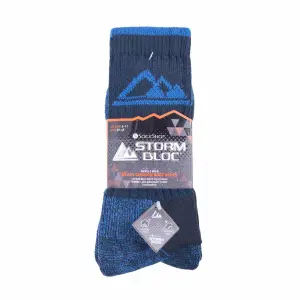 Storm Bloc - 3 Pairs Mens Heavy Duty Cushioned Socks 6-11 Blue