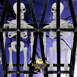 Halloween Hanging Skeleton Caged - Terrifying Detailed Decoration Spooky 41cm