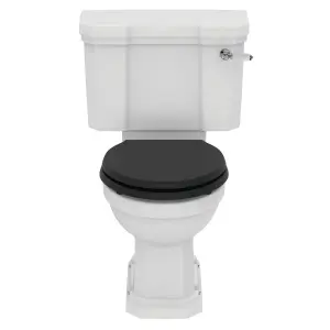 Ideal Standard Waverley White Close-coupled Toilet & cistern with Black Standard close seat & Close coupled cistern