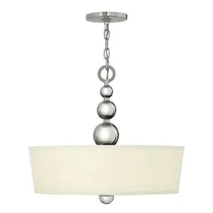 3 Bulb Ceiling Pendant Light Fitting Highly Polished Nickel LED E27 60W