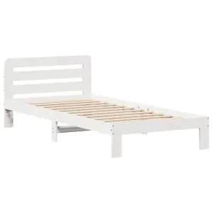 Berkfield Bed Frame without Mattress White 100x200 cm Solid Wood Pine