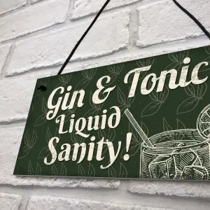 Red Ocean Gin Tonic Novelty Gin Plaque Man Cave Home Bar Kitchen Sign Wall Decor Gifts For Him Her