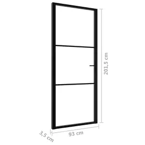 Berkfield Interior Door ESG Glass and Aluminium 93x201.5 cm Black