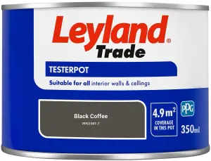 Leyland Trade Vinyl Matt Walls & Ceilings Emulsion Paint Black Coffee (PPG1007-7) 350ml Tester