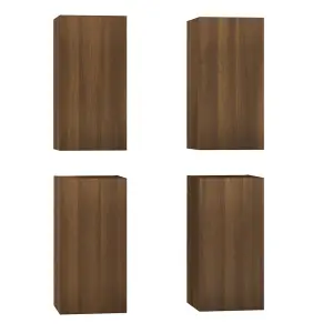 Berkfield TV Cabinets 4 pcs Brown Oak 30.5x30x60 cm Engineered Wood