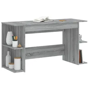 Berkfield Desk Grey Sonoma 140x50x75 cm Engineered Wood