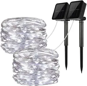 Waterproof Solar Powered Fairy String Light in White 10 Meters 100 LED