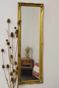 MirrorOutlet Fraser Gold Beaded Dress Mirror 122 x 41 CM