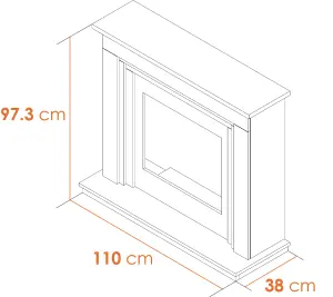 Adam Brentwood Electric Fireplace Suite in Pure White & Grey, 43 Inch